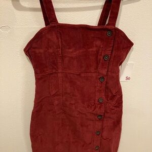 FINAL PRICE! BNWT SO Burgandy Corduroy Dress